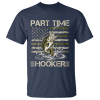 Part Time Hooker T Shirt Retro Funny Fishing Camouflage Camo US Flag