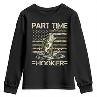 Part Time Hooker Youth Sweatshirt Retro Funny Fishing Camouflage Camo US Flag