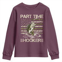 Part Time Hooker Youth Sweatshirt Retro Funny Fishing Camouflage Camo US Flag