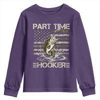 Part Time Hooker Youth Sweatshirt Retro Funny Fishing Camouflage Camo US Flag