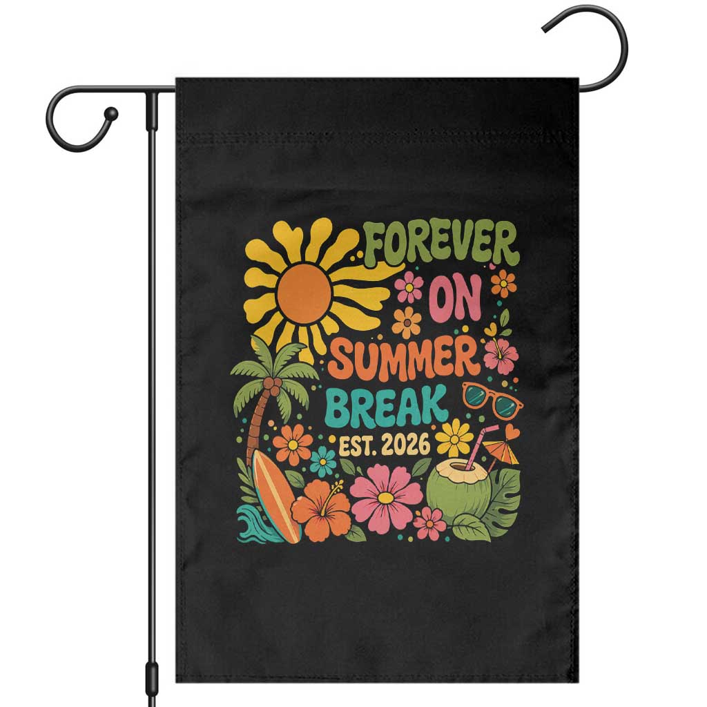 Retired Teacher Gift Garden Flag Forever On Summer Break Retirement 2026 Vintage Flower Graphic