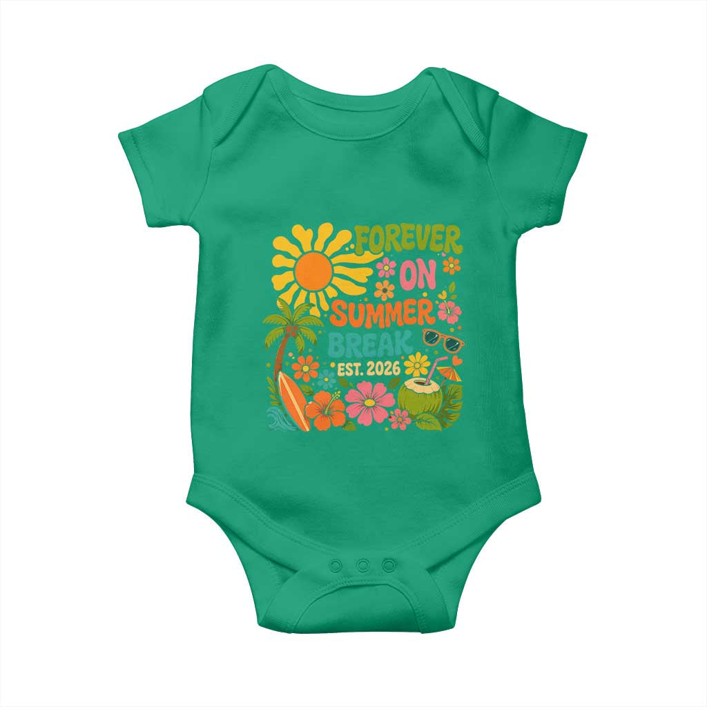 Retired Teacher Gift Baby Onesie Forever On Summer Break Retirement 2026 Vintage Flower Graphic