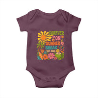 Retired Teacher Gift Baby Onesie Forever On Summer Break Retirement 2026 Vintage Flower Graphic