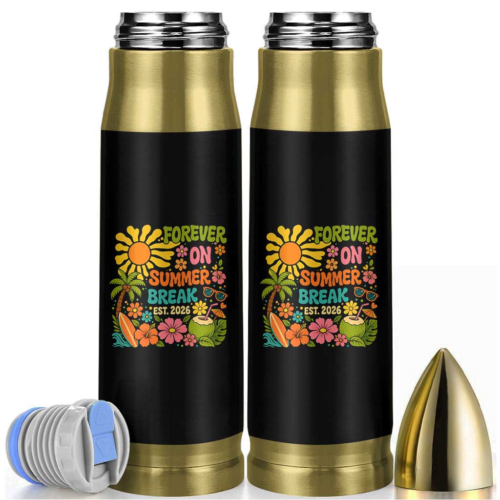 Retired Teacher Gift Bullet Tumbler Forever On Summer Break Retirement 2026 Vintage Flower Graphic