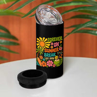Retired Teacher Gift 4 in 1 Can Cooler Tumbler Forever On Summer Break Retirement 2026 Vintage Flower Graphic