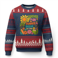 Retired Teacher Gift Ugly Christmas Sweater Forever On Summer Break Retirement 2026 Vintage Flower Graphic