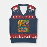 Retired Teacher Gift V-Neck Knit Sweater Vest Forever On Summer Break Retirement 2026 Vintage Flower Graphic