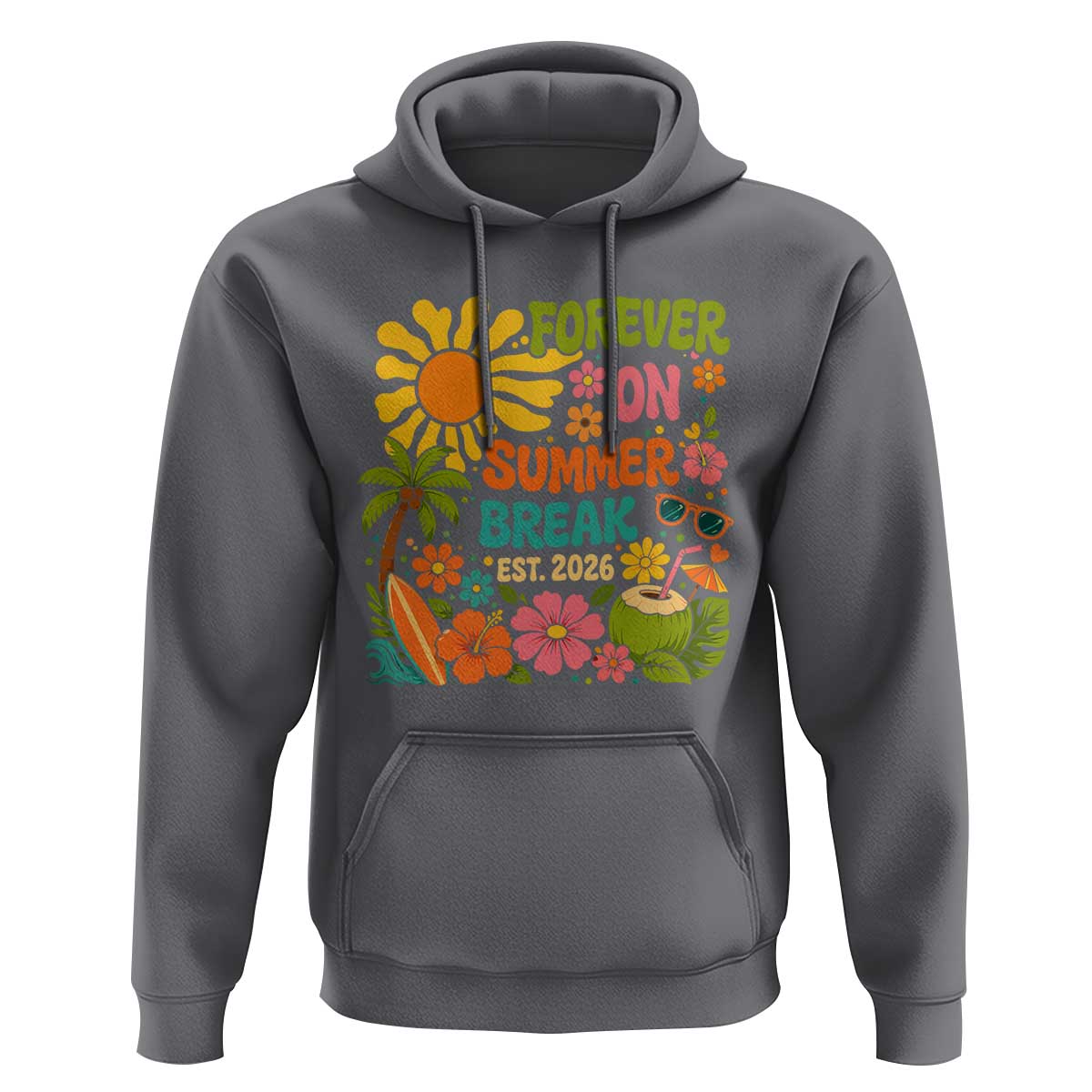 Retired Teacher Gift Hoodie Forever On Summer Break Retirement 2026 Vintage Flower Graphic