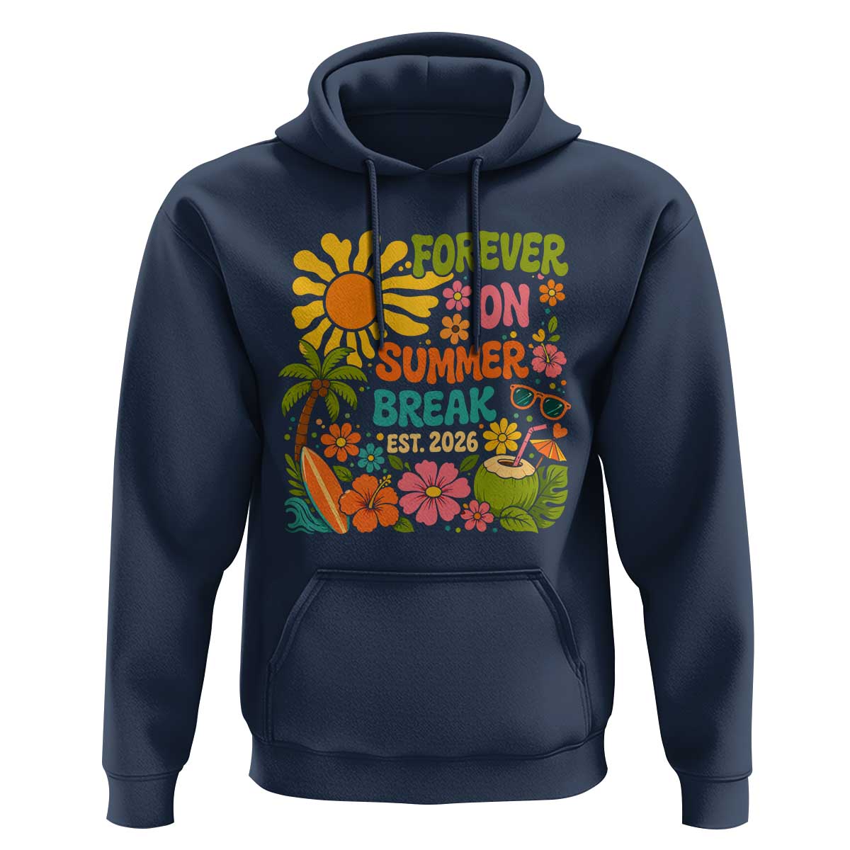 Retired Teacher Gift Hoodie Forever On Summer Break Retirement 2026 Vintage Flower Graphic