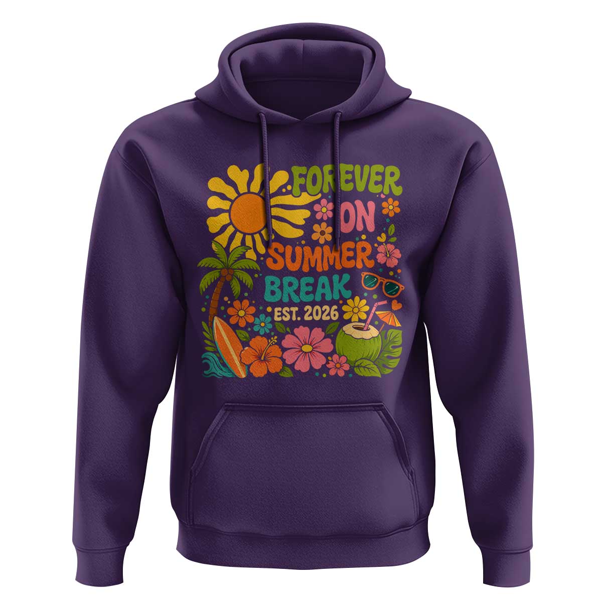 Retired Teacher Gift Hoodie Forever On Summer Break Retirement 2026 Vintage Flower Graphic