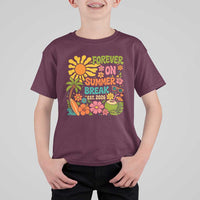 Retired Teacher Gift T Shirt For Kid Forever On Summer Break Retirement 2026 Vintage Flower Graphic