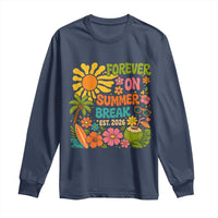 Retired Teacher Gift Long Sleeve Shirt Forever On Summer Break Retirement 2026 Vintage Flower Graphic