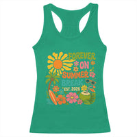 Retired Teacher Gift Racerback Tank Top Forever On Summer Break Retirement 2026 Vintage Flower Graphic