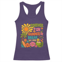 Retired Teacher Gift Racerback Tank Top Forever On Summer Break Retirement 2026 Vintage Flower Graphic