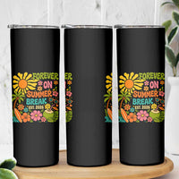 Retired Teacher Gift Skinny Tumbler Forever On Summer Break Retirement 2026 Vintage Flower Graphic