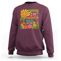 Retired Teacher Gift Sweatshirt Forever On Summer Break Retirement 2026 Vintage Flower Graphic