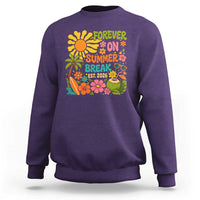Retired Teacher Gift Sweatshirt Forever On Summer Break Retirement 2026 Vintage Flower Graphic
