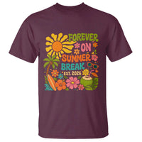 Retired Teacher Gift T Shirt Forever On Summer Break Retirement 2026 Vintage Flower Graphic