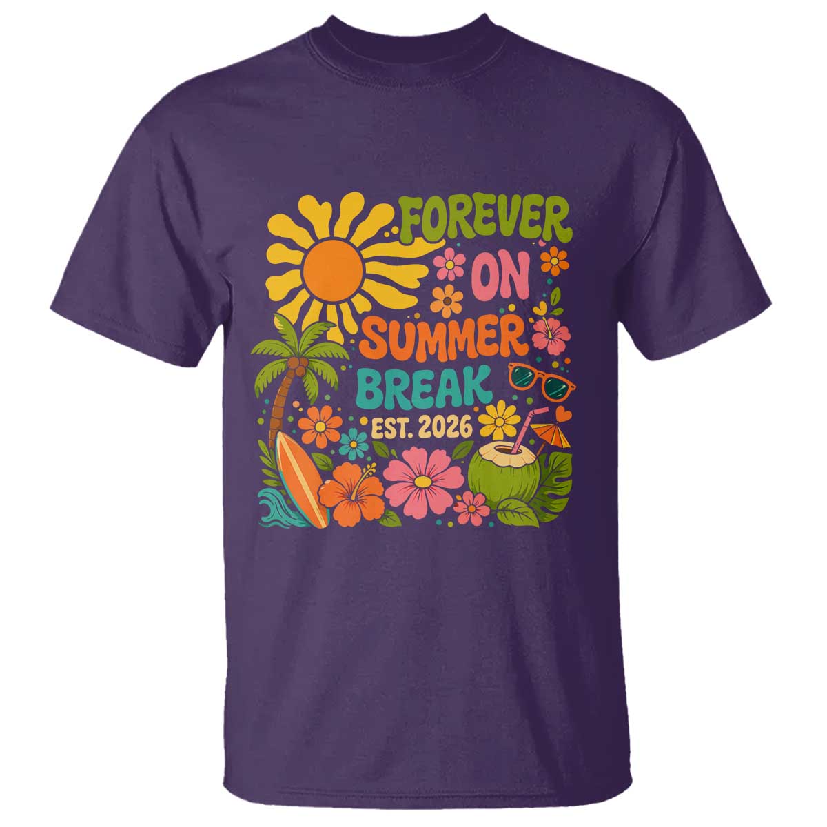 Retired Teacher Gift T Shirt Forever On Summer Break Retirement 2026 Vintage Flower Graphic