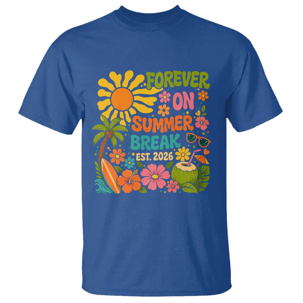Retired Teacher Gift T Shirt Forever On Summer Break Retirement 2026 Vintage Flower Graphic