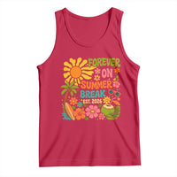 Retired Teacher Gift Tank Top Forever On Summer Break Retirement 2026 Vintage Flower Graphic