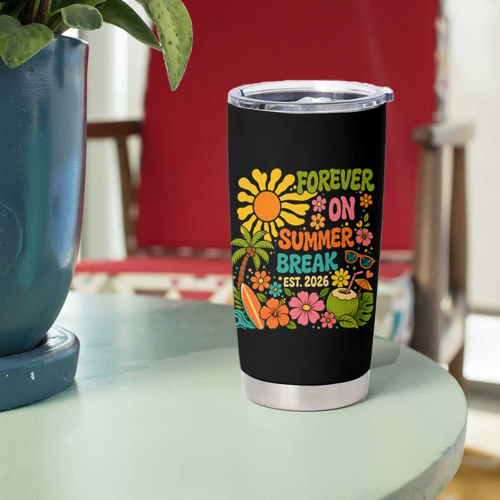 Retired Teacher Gift Tumbler Cup Forever On Summer Break Retirement 2026 Vintage Flower Graphic