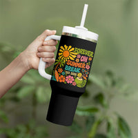 Retired Teacher Gift Tumbler With Handle Forever On Summer Break Retirement 2026 Vintage Flower Graphic