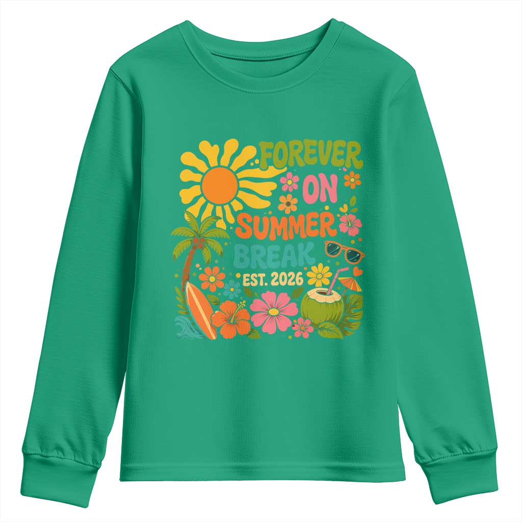 Retired Teacher Gift Youth Sweatshirt Forever On Summer Break Retirement 2026 Vintage Flower Graphic