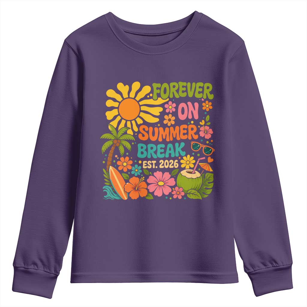 Retired Teacher Gift Youth Sweatshirt Forever On Summer Break Retirement 2026 Vintage Flower Graphic