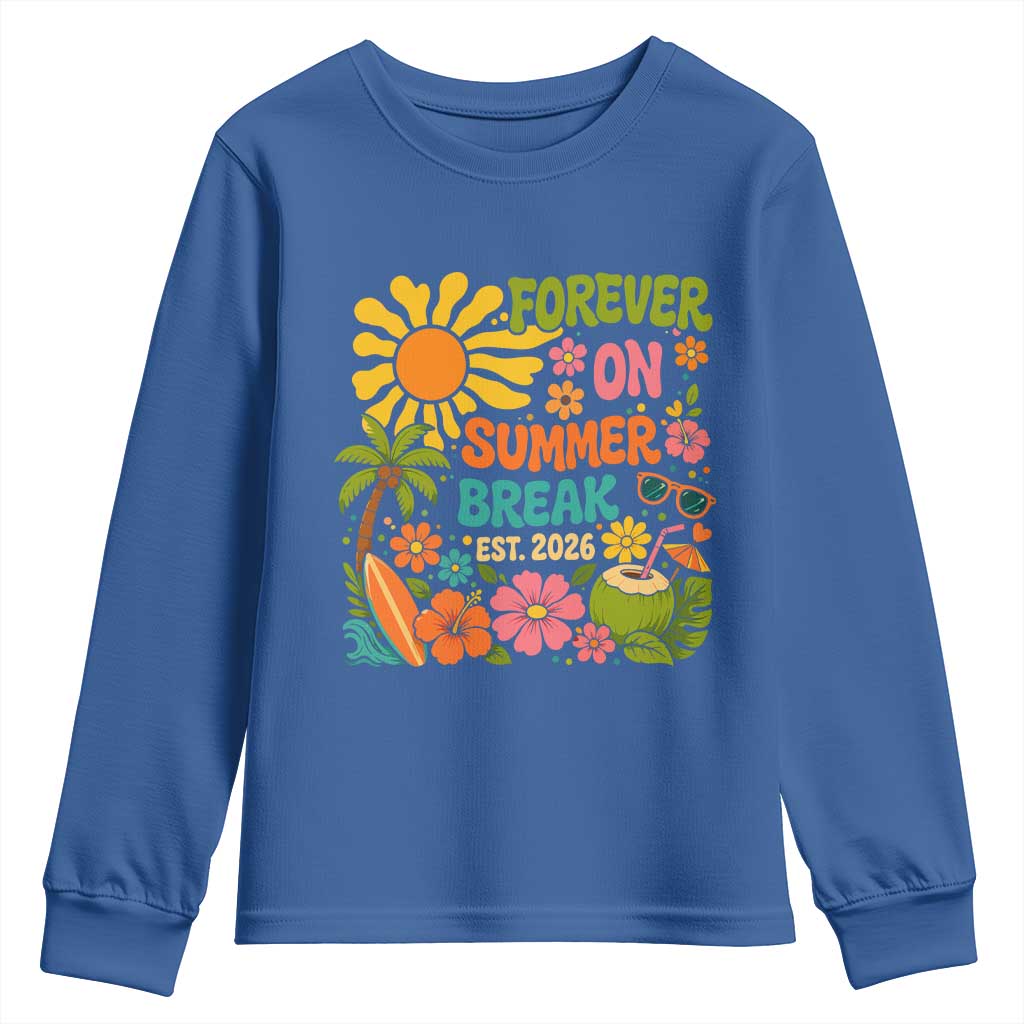 Retired Teacher Gift Youth Sweatshirt Forever On Summer Break Retirement 2026 Vintage Flower Graphic