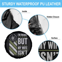 Im Friendly But My Wife Isnt Funny Husband Spare Tire Cover Vintage American Flag