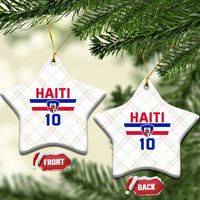 Haiti Haitian Flag Ceramic Ornament Proud Haitienne Cheer Country Favorite Spirit Game Caribbean Souvenir