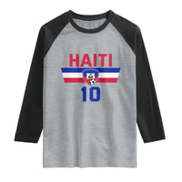 Haiti Haitian Flag Raglan Shirt Proud Haitienne Cheer Country Favorite Spirit Game Caribbean Souvenir