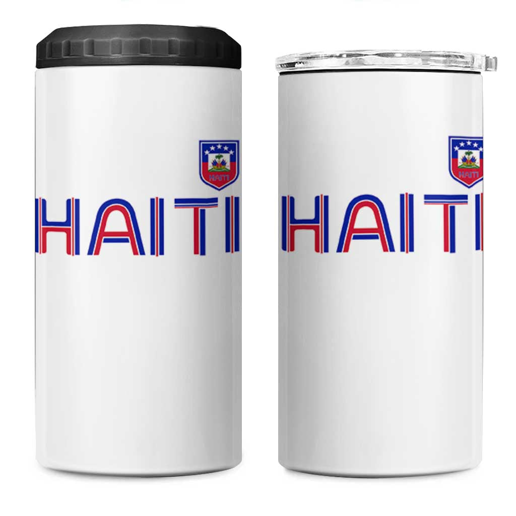 Haiti Flag Crest 4 in 1 Can Cooler Tumbler Haitian Pride National Heritage Patriotic Graphic