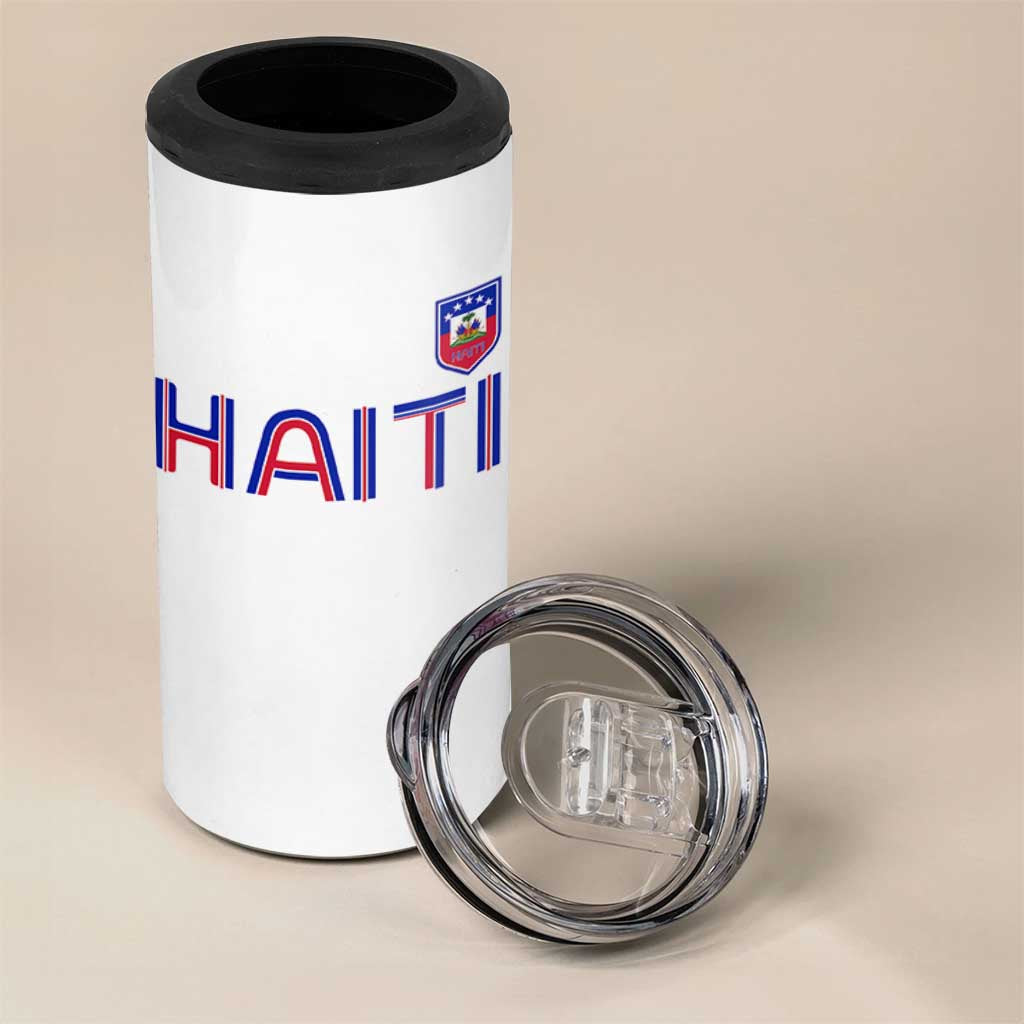 Haiti Flag Crest 4 in 1 Can Cooler Tumbler Haitian Pride National Heritage Patriotic Graphic