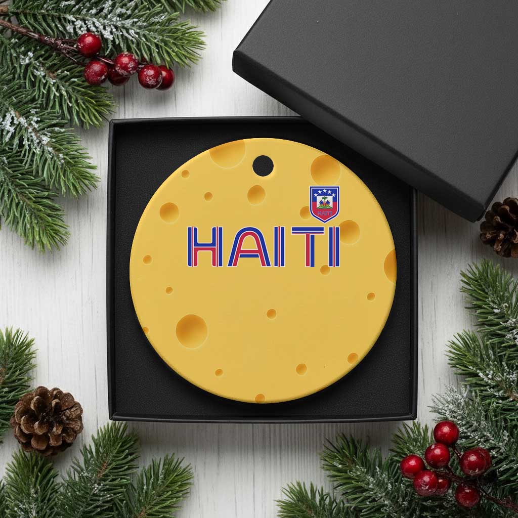 Haiti Flag Crest Ceramic Ornament Haitian Pride National Heritage Patriotic Graphic