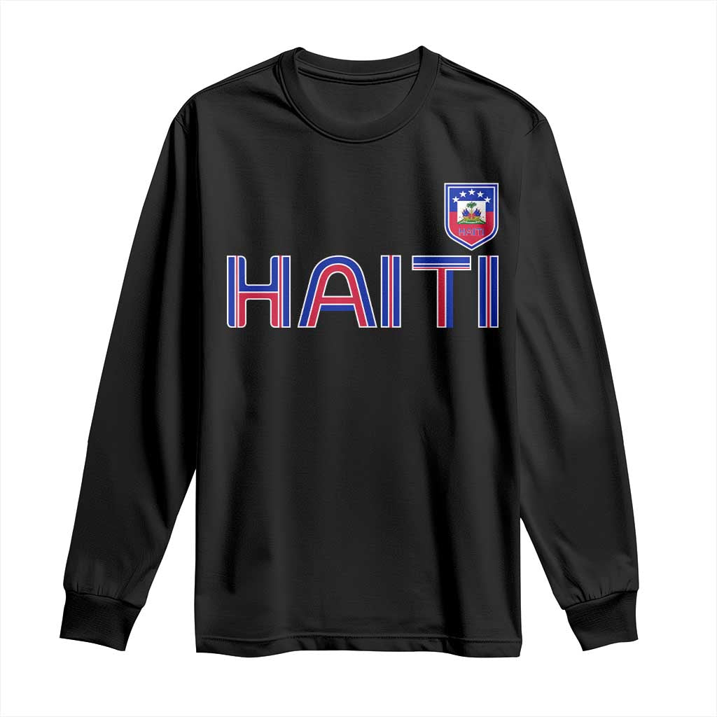 Haiti Flag Crest Long Sleeve Shirt Haitian Pride National Heritage Patriotic Graphic