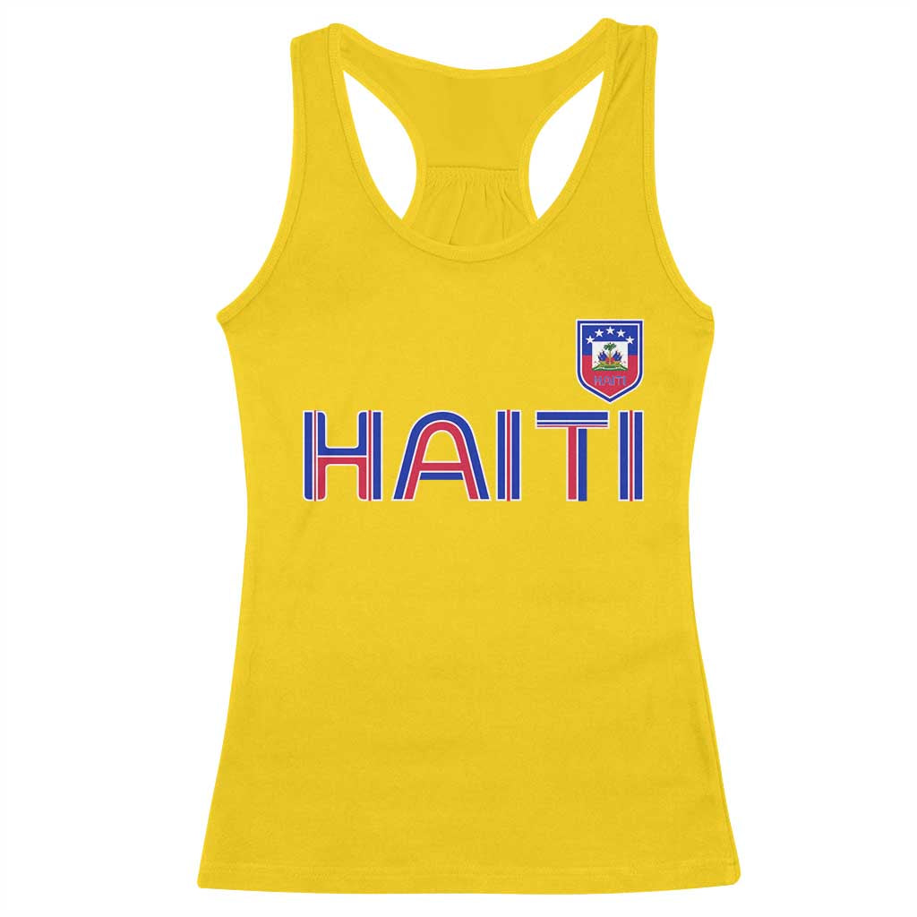 Haiti Flag Crest Racerback Tank Top Haitian Pride National Heritage Patriotic Graphic