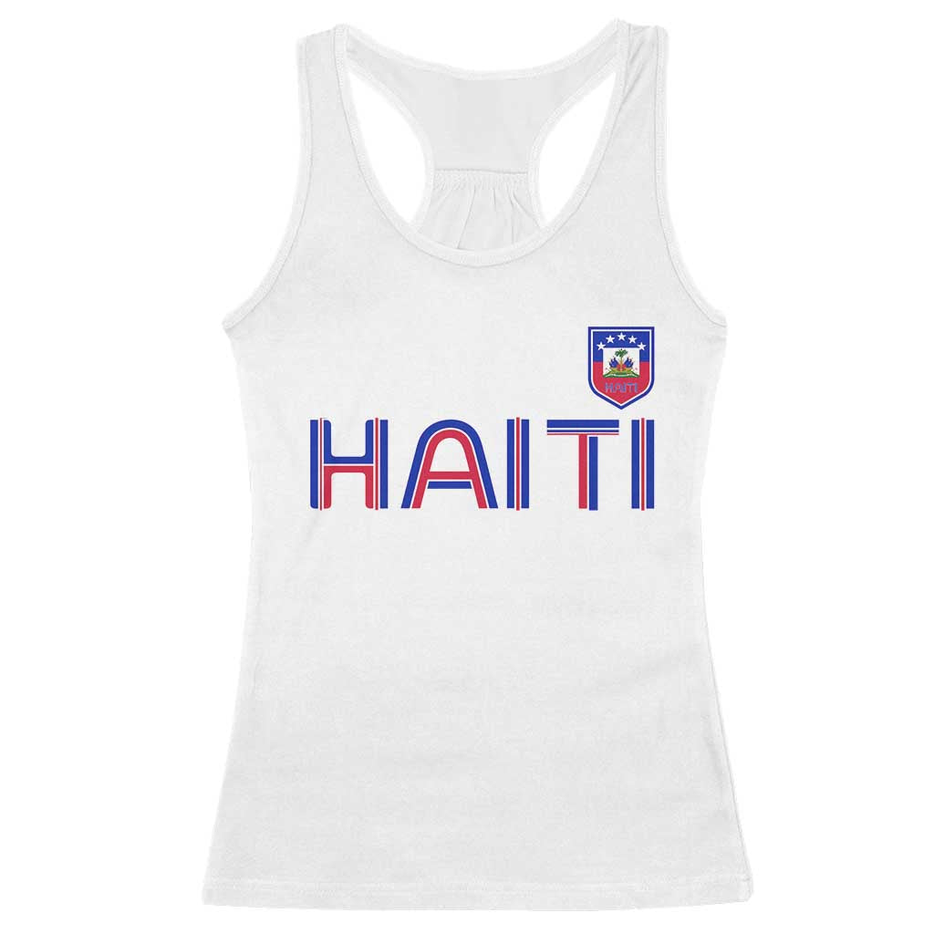 Haiti Flag Crest Racerback Tank Top Haitian Pride National Heritage Patriotic Graphic