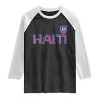 Haiti Flag Crest Raglan Shirt Haitian Pride National Heritage Patriotic Graphic