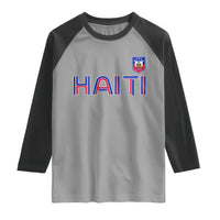 Haiti Flag Crest Raglan Shirt Haitian Pride National Heritage Patriotic Graphic