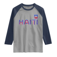 Haiti Flag Crest Raglan Shirt Haitian Pride National Heritage Patriotic Graphic