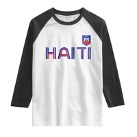 Haiti Flag Crest Raglan Shirt Haitian Pride National Heritage Patriotic Graphic