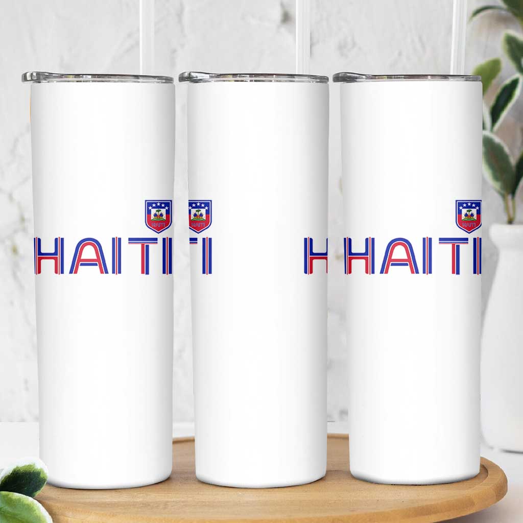 Haiti Flag Crest Skinny Tumbler Haitian Pride National Heritage Patriotic Graphic