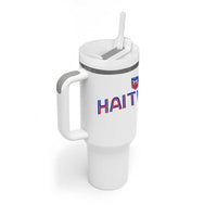 Haiti Flag Crest Tumbler With Handle Haitian Pride National Heritage Patriotic Graphic