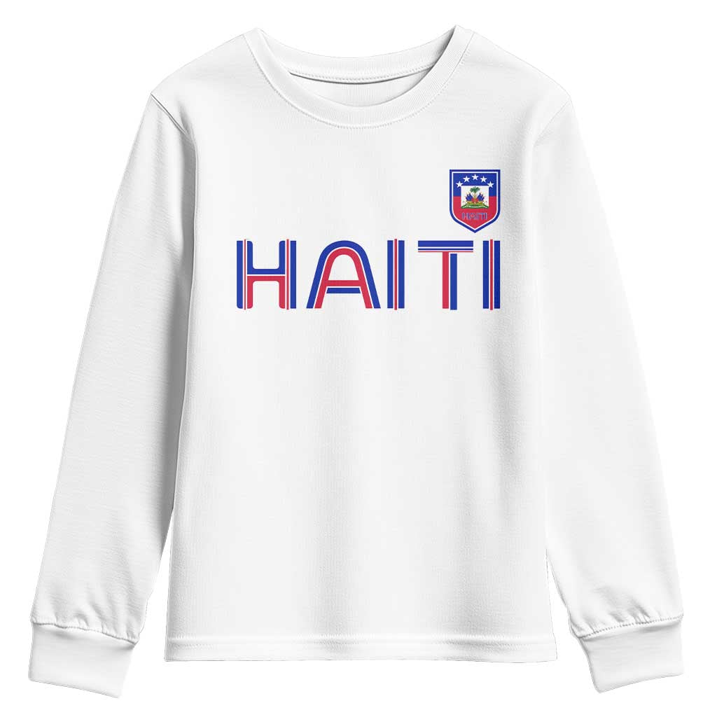 Haiti Flag Crest Youth Sweatshirt Haitian Pride National Heritage Patriotic Graphic