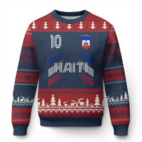 Haiti Soccer Ugly Christmas Sweater Haitian Football Fan Pride National Team Support Graphic