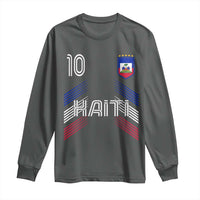 Haiti Soccer Long Sleeve Shirt Haitian Football Fan Pride National Team Support Graphic