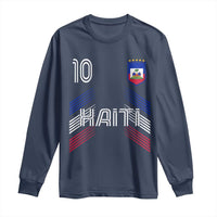 Haiti Soccer Long Sleeve Shirt Haitian Football Fan Pride National Team Support Graphic