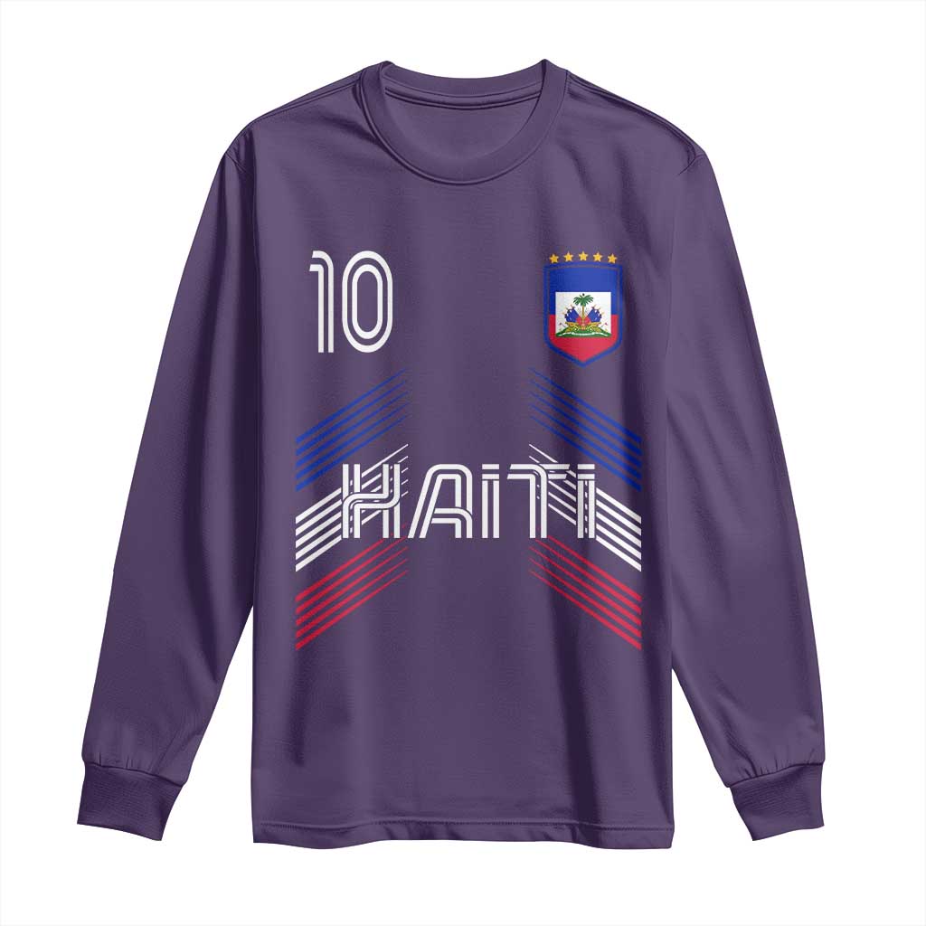 Haiti Soccer Long Sleeve Shirt Haitian Football Fan Pride National Team Support Graphic